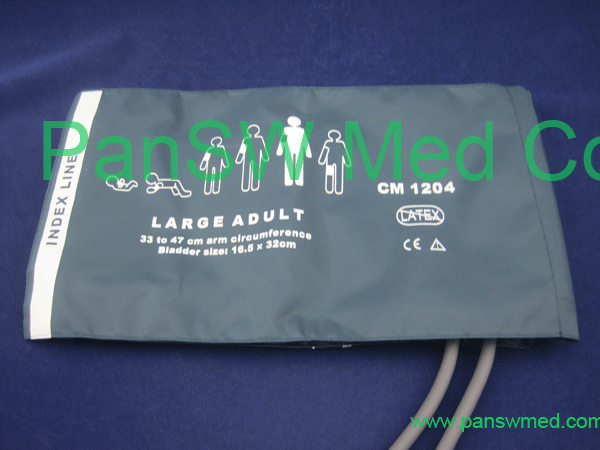 large adult type nibp cuff dual hoses