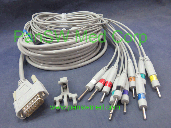 nihon kohden ECG cable ten leads AHA DIN 3.0