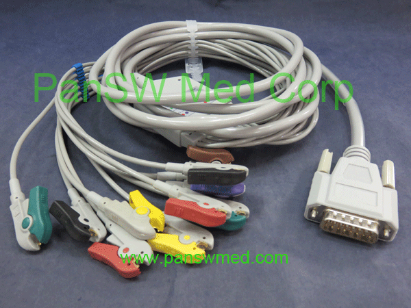 ten leads ECG cable for nihon kohden IEC clip