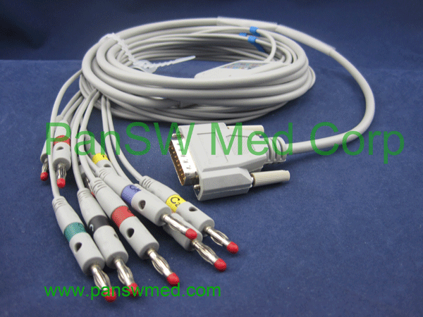 compatible nihon kohden ten leads ECG cable integrated