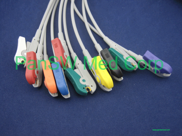 AHA color coding clip type, ten leads