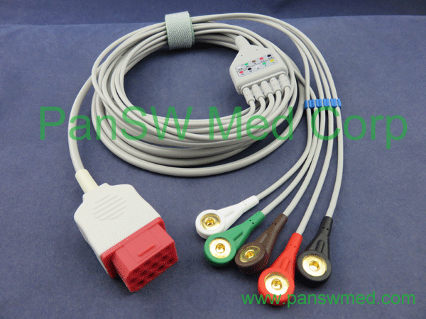 bionet bm5 ecg cable 5 leads snap AHA