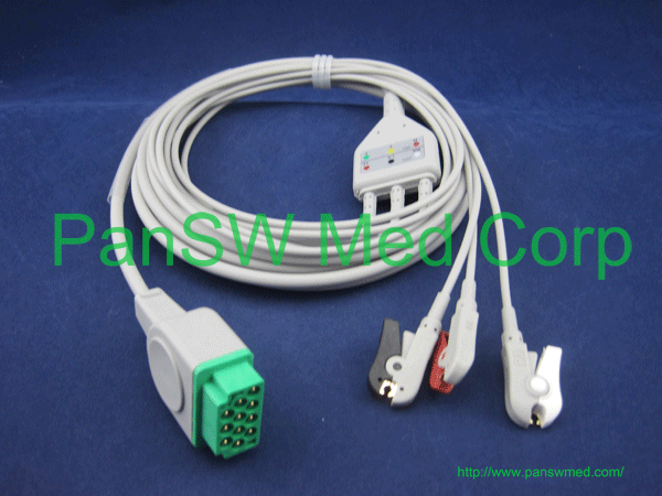 GE Medical ECG cable 3 leads clip