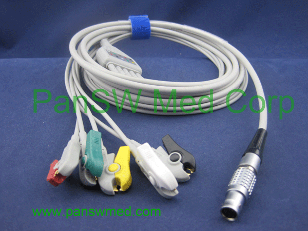 schiller kontron ECG cable 5 leads clip