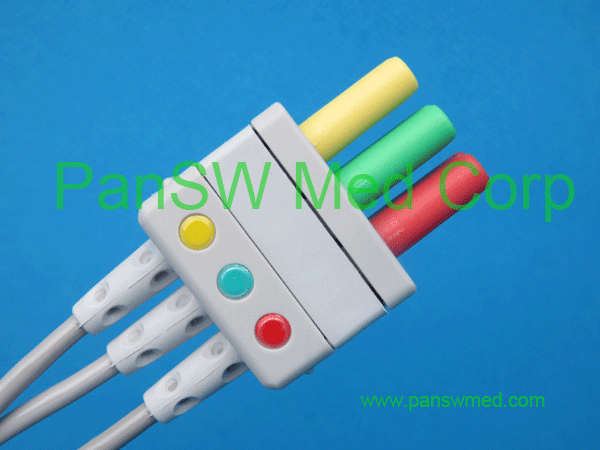 compatible siemens ecg leads, 3 leads, IEC color