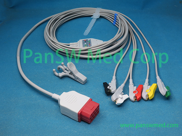 compatible Bionet one piece three lead ECG cable with leadwire