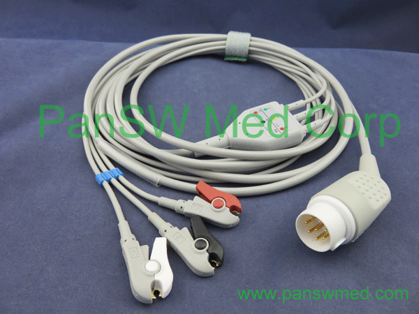 Philips M1733A ECG cable 3 leads AHA clip