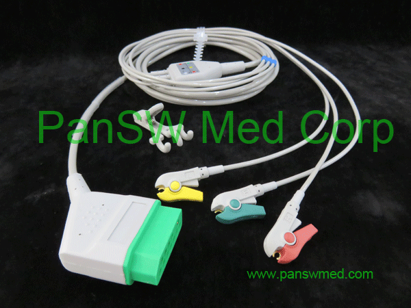 compatible ECG cable for Nihon Kohden IEC, clip