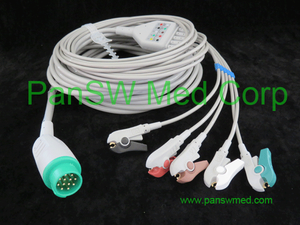 compatible ecg cable for Biolight M9500 AHA color clip