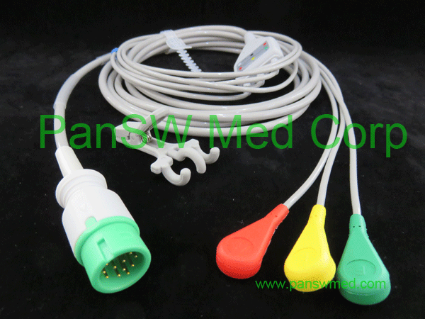compatible ECG cable for Comen IEC color snap