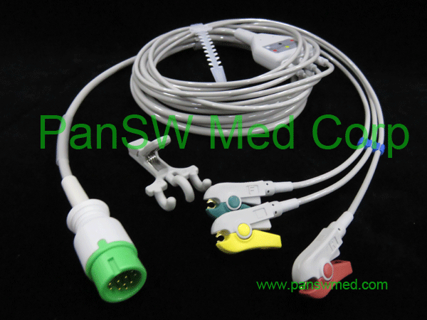 compatible ecg cable for comen IEC color 3 leads