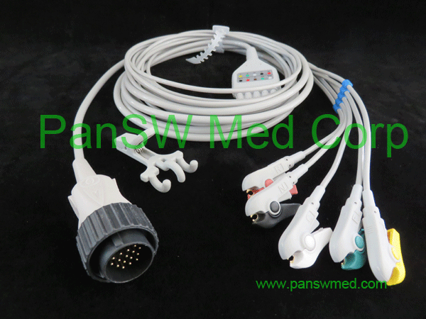 compatible ECG cable for NEC 5 leads IEC color clip