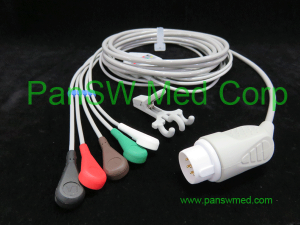 compatible ECG cable for Philips, AHA snap