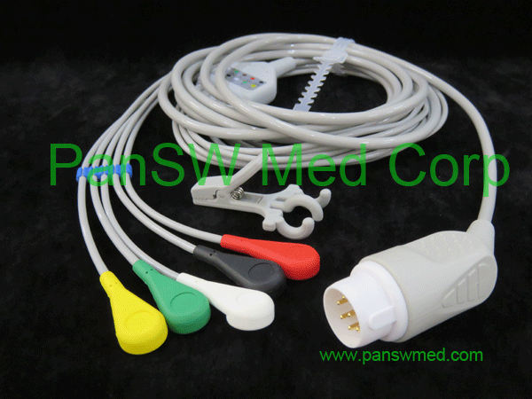 compatible ECG cable for Philips, IEC snap 