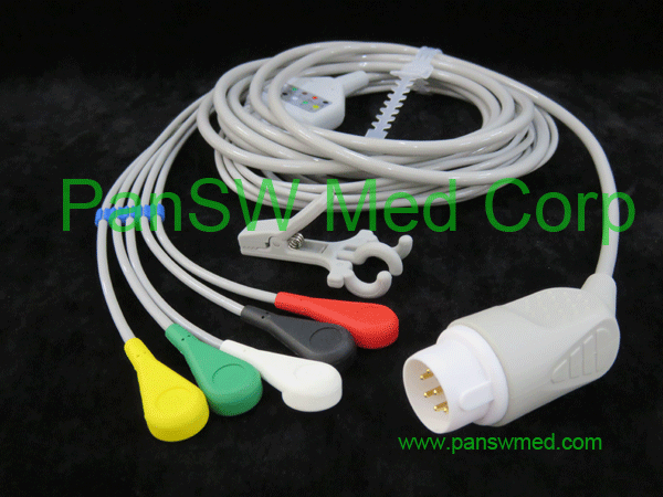 compatible ECG cable for Philips, IEC snap