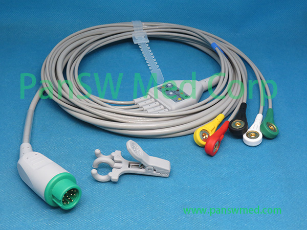 compatible Edan X8 X10 X12 ECG cable
