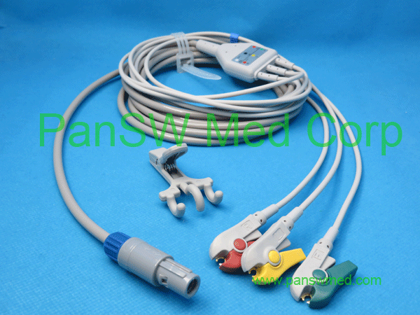 compatible GE VIVID ecg cable, integarted, IEC color, clip