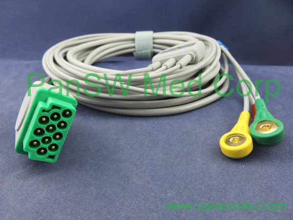 GE Medical ECG cable IEC snap