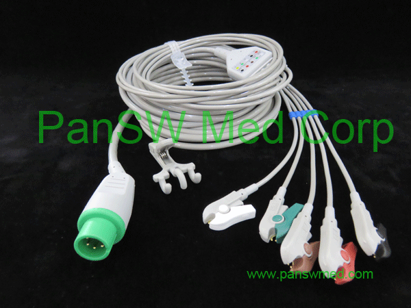 compatible ECG cable for MEK MP700 AHA color, clip