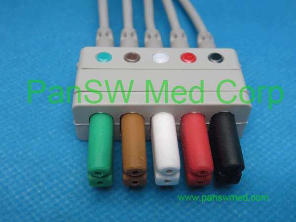 compatible ECG leads for siemens drager, AHA color, snap