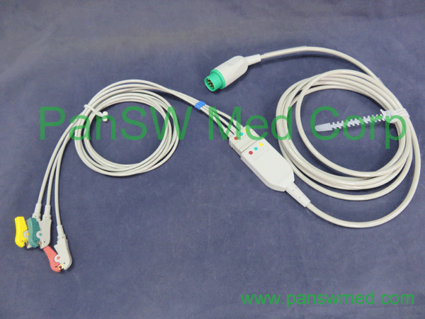 fukuda ecg trunk cable 3 leads, trunk and leads