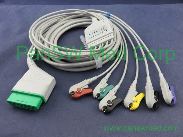 compatible nihon kohden ecg cable integrated 6 leads