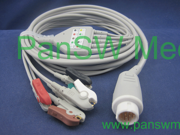 ECG cable for Philips 5 leads AHA clip