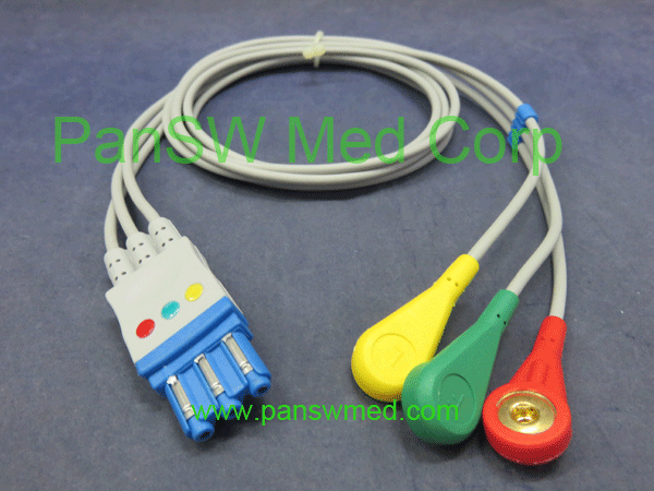 compatible Philips ECG leads 3 leads snap IEC color