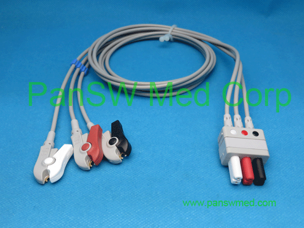 compatible siemens ecg leads 3 leads AHA color clip
