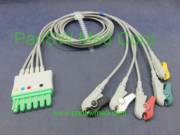 compatible ecg leads for siemens drager AHA color, clip, 5 leads, clip, XDX-10030H