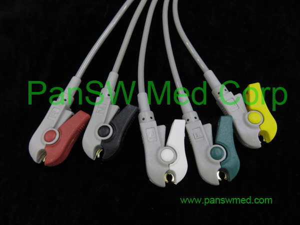 compatible ECG cable for Kontron, IEC color, clip,
