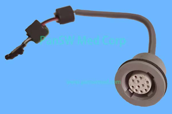 Philips HeartStart XL M4735A Defibrillator 12-Pin ECG Input Socket and Cable Harness
