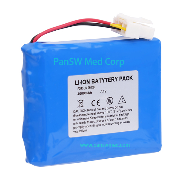 Compatible Li-ion Battery for CONTEC CMS6000 and HMS6500 – 7.4V 4000mAh image 1