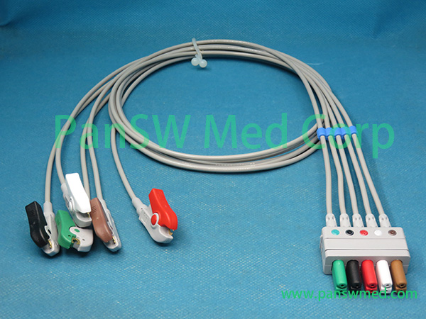Compatible Mindray EL 6501A 0010 30 42727 5leads ECG Wires Clip AHA – PanswMed