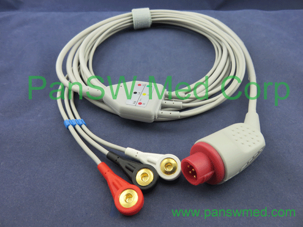 BIONET one piece three lead ECG cable and leadwire