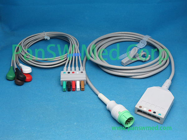 Compatible Biolight Anyview S 10 S 12 Compact Patient Monitor ECG Trunk 5leads AHA Snap – PanswMed