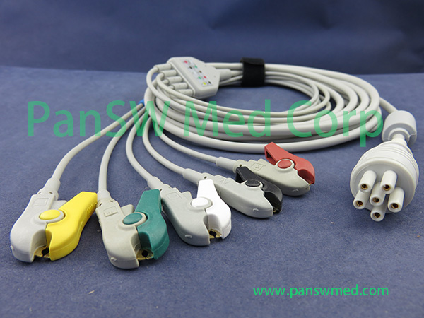 Compatible Colin BP 510S ECG CABLE 5leads IEC CLIP – PanswMed