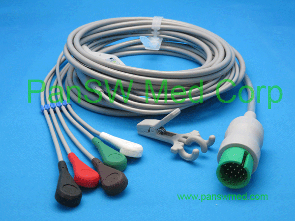 compatible ecg cable for spacelabs AHA color snap 