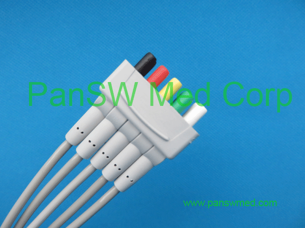 compatible ECG leads for GE medical, IEC color, clip, 