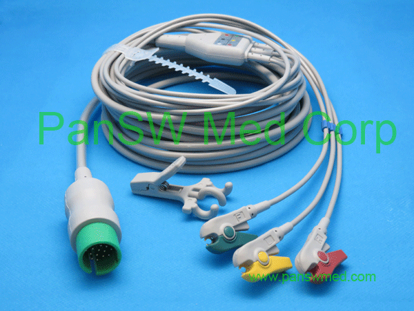 compatible ecg cable for Spacelabs IEC color clip ECG-10017D