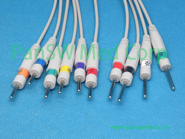 Compatible HEYER Medical 10-Lead ECG Cable Gallery electrode-end view