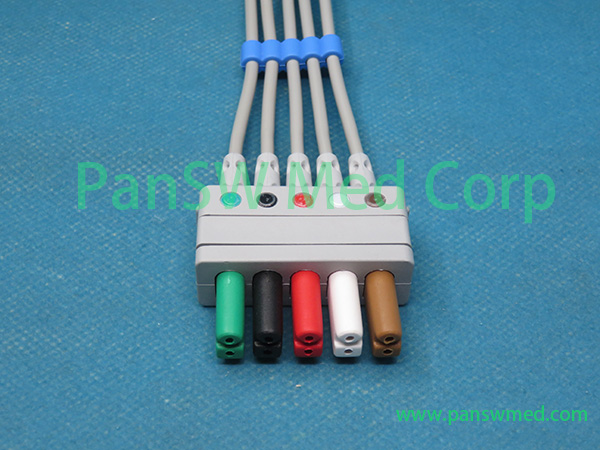 Compatible Mindray EL 6501A 0010 30 42727 5-lead ECG Wires Clip AHA 3 – PanswMed