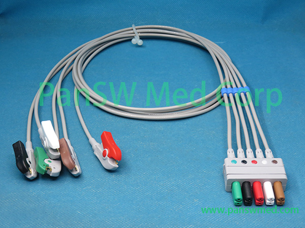 Compatible Mindray EL6503A 0010 30 42729 5leads ECG Wires Clip AHA - PanswMed