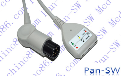 DIN Three Lead ECG Trunk Cable – PanswMed