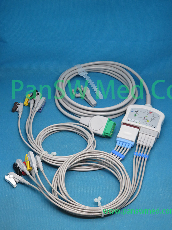 Compatible GE Responder 416035-001 / 416035-002 10-Lead ECG Trunk Cable leadwire option