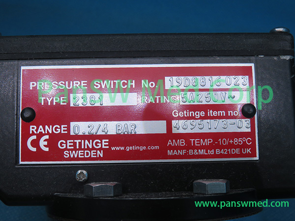 GETINGE 4695173-03 type 2381 pressure switch detail view