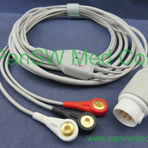 Compatible HP M1733A M1735A 3-lead defibrillation patient monitor ECG cable withleadwire