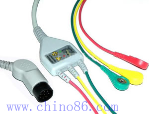 Nihon Kohden One Piece Three Lead ECG Cable With Leadwire - PanswMed