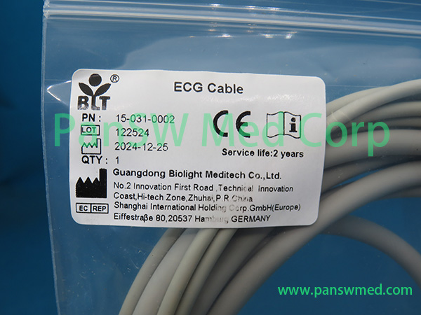 Original Biolight 15-031-0002 ECG cable IEC snap