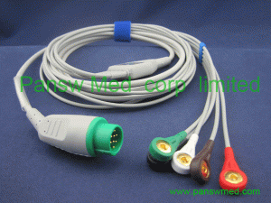 Schiller 5 Leads ECG Cable AHA Snap – PanswMed